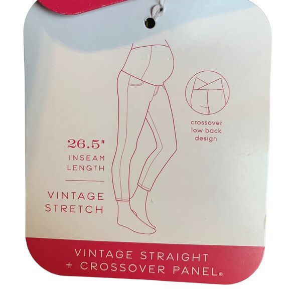 MATERNITY Jeans INGRID & ISABEL Crossover Panel Vintage Straight Capri's size 4 - Picture 4 of 7